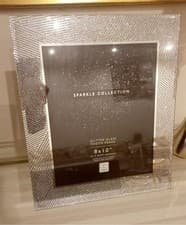 Image of Silver Glitter Glass Frame 8 X 10 ‘’