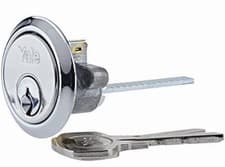 Image of Yale Replacement Rim Cylinder 4 Pin Polished Chrome, 4 Keys, Door Lock Security