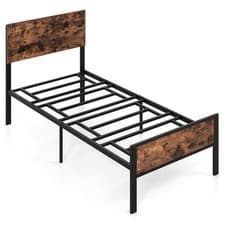 Image of COSTWAY Single Size Metal Bed Frame Platform Bed w/ Headboard & Footboard