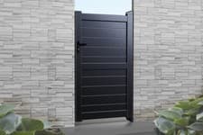 Image of Aluminium Garden Gate Flat Top Gates Custom Made To Order Horizontal Boarding.