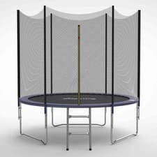 Image of GALACTICA Trampoline Set 6 8 10 12 14FT Round Outdoor Safety Net Enclosure Blue