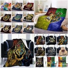 Image of Harry Potter Hogwarts Fleece Blanket Throw Sofa Bed Soft Flannel Blanket 3D