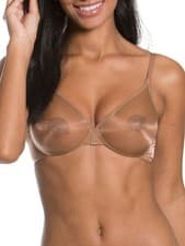 Image of Gossard Glossies Bra Sheer Moulded Seamless Plunge Non Padded Sexy Bras Lingerie