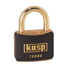 Image of Kasp K12440BLAA1 Brass Padlock - 40mm - Brass Shackle - Black - KA24401