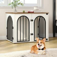 Image of 80 Cm Wooden Dog Crate Indoor Kennel For Small/medium Dogs End Side Table Ant