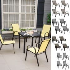 Image of Set of 4 Garden Dining Chair Set Stackable Outdoor Patio Furniture Set