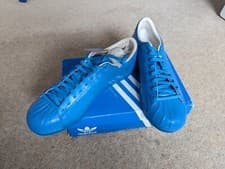 Image of Adidas Originals Superstar Blue Leather UK8.5 *RARE* *NEW*