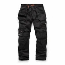 Image of SCruffs Black Trade holster Work Trousers Hard-Wearing - Stretchy Fabric