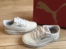 Image of NEW Boys Girls WHITE PUMA CARINA Trainers (uk10)