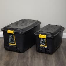 Image of 1 x 145L AND 1 x 75L Heavy Duty Trunks on Wheels Sturdy, Lockable and Stackable