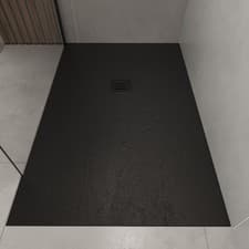 Image of 1200x900mm Rectangular Black Slate Shower Tray 27mm - Stone Resin - S OBN1290010