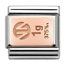 Image of Nomination Rose Gold Bar Charm- New