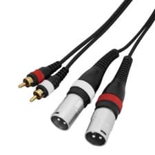 Image of 6m 2 x Phono – 2 x XLR Male Cable Lead W Audio cabl164
