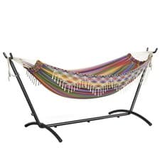 Image of Mondeer 2 Person Hammock w/ Stand Bohemian Style Portable Garden Double Hammock