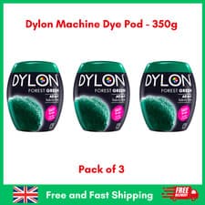 Image of 3 X Dylon Machine Dye Pod 09 FOREST GREEN 350g All in 1 Fabric Dye for Clothes