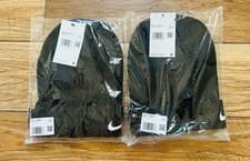 Image of x2 Nike Cuffed Knit Team Beanie Black CW6117-010 Unisex Size OS New With Tags