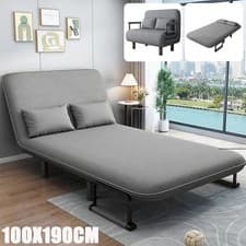 Image of Oversized Fabric Recliner Sofa Bed Double Sleeper 2 Seater Sofabed Couch Settee