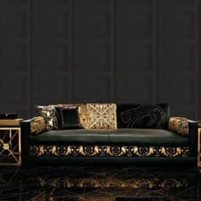 Image of VERSACE GREEK KEY WALLPAPER 10m x 70cm - BLACK 935234 NEW
