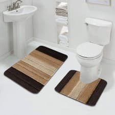 Image of Non Slip Bath Mat Extra Large Bathroom Rug Water Absorbent Toilet Pedestal Mat