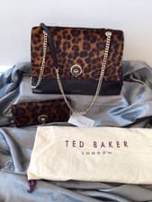 Image of TED BAKER LAILLA EXOTIC CIRCLE LOCK LEATHER HANDBAG & MATCHING PURSE RRP £328
