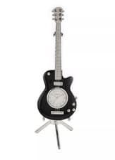 Image of Widdop Miniature Clock - Black Guitar & Stand 14.5cm Ornament