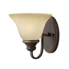 Image of Wall Light Sconce Faux Alabaster Glass Uplighter Antique Bronze LED E27 60W