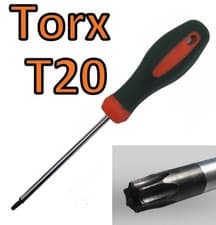 Image of Torx T20 x 80mm Standard Type Screw driver with Magnetic Tip star driver TX20