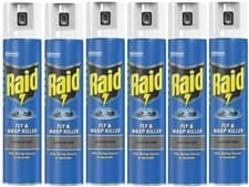 Image of Raid Fly & Wasp Killer Rapid Action Spray 300ml X6 white lid