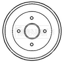 Image of BORG & BECK BBR7168 Brake Drum Rear Fits Nissan Kubistar Renault Kangoo