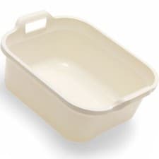 Image of Addis Plastic Kitchen Sink Dishes Washing Up Bowl with Handle 10L - Linen Cream