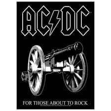 Image of AC/DC Back Patch For Those About To Rock Official New Black Woven 36 cm x 29 cm
