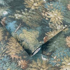Image of Midnight Woods Wallpaper Teal / Yellow Holden 14150 Decorative Wallpaper