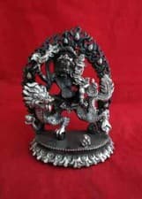 Image of Tibetan Buddhism Wealth of God Zambala Jamhala Silver Oxide Statue Figure free