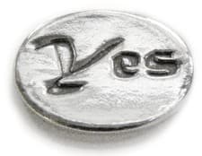 Image of Basic Spirit Yes/No Pocket Token (Coin) Handcrafted Pewter Home Lead-Free CN-33