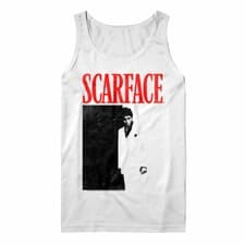 Image of Scarface Movie Red Name DVD Cover Men's Tank Top T Shirt Cocaine Boss Al Pacino