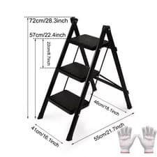 Image of Portable Step Ladder Lightweight Folding Step Stool w/Anti Slip Tread,Heavy Duty