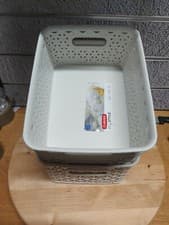 Image of 4 x Curver My Style Storage Baskets 4 Litre off white colour 25.5 x 19.6 10.5 cm