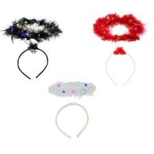 Image of Angel Kids Adult Halloween Costume LightUp Feather Wings &Halo Fancy Dress Party
