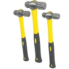 Image of Sealey Ball Pein Hammer Set 3pc with Fibreglass Shafts 12, 1, 1.5 Ounce