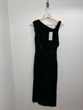 Image of Mint Velvet Green Velvet Scarf Detail Midi Dress UK 8 New With Tags RRP £199