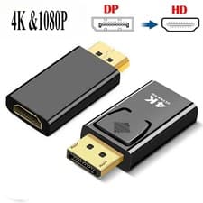 Image of Display Port DP Male To HDMI Female Adapter Converter For 4K HD 1080P HDTV PC UK
