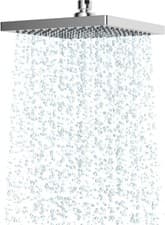 Image of Hibbent 8 Inch Square Rain Shower Head, Stainless Steel, Ceiling Mount Chrome