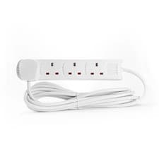 Image of 4 Gang Mains Extension Lead Cable 13A White - 5M