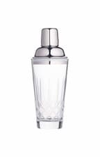 Image of BarCraft 350 ml Etched Glass Cut Cocktail Shaker with Stainless Steel Strainer