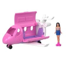 Image of Barbie Mini Barbieland Dream Plane Playset with Doll Pink Color Changing 3.8cm