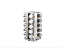 Image of Brand New Stainless Steel Rotating Spice Jar Rack Kitchen 20 Jars 34 x 19 cm
