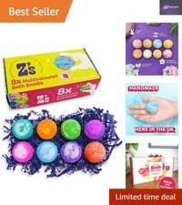 Image of Luxurious 8 x Bath Bombs Set - Summer Fruits, Skin Hydrating Gifts