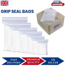 Image of Grip Seal Bags Resealable Clear Quality ZIP LOCK SIZES IN INCHES Quick Dispatch!