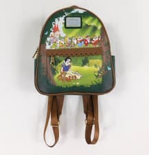 Image of Disney Loungefly Snow White Mini Backpack Seven Dwarfs Forest Scene Collectible