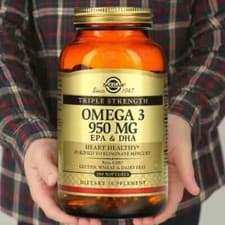 Image of Solgar, Omega 3, EPA & DHA, Triple Strength, 950 mg, 100 Softgels